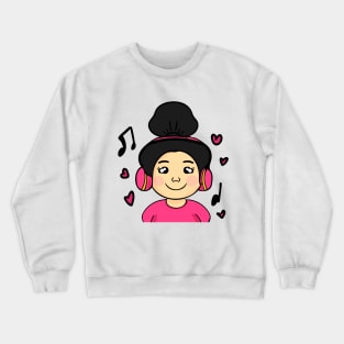 Cute Music Girl Crewneck Sweatshirt